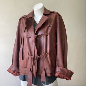 Kenneth Cole New York Brown Leather Jacket